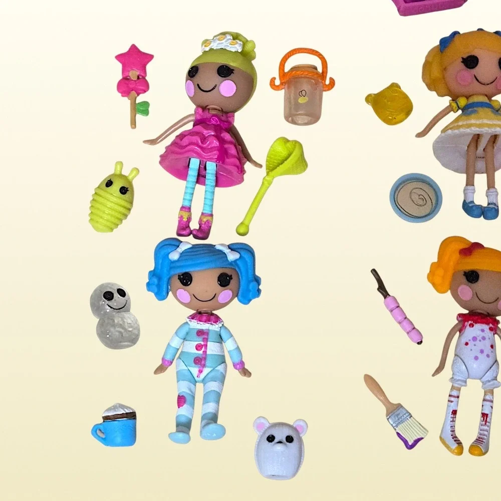 Lalaloopsy Tinies Lot 13 Sets 11 Complete Retired Dolls Accessories & House Case
